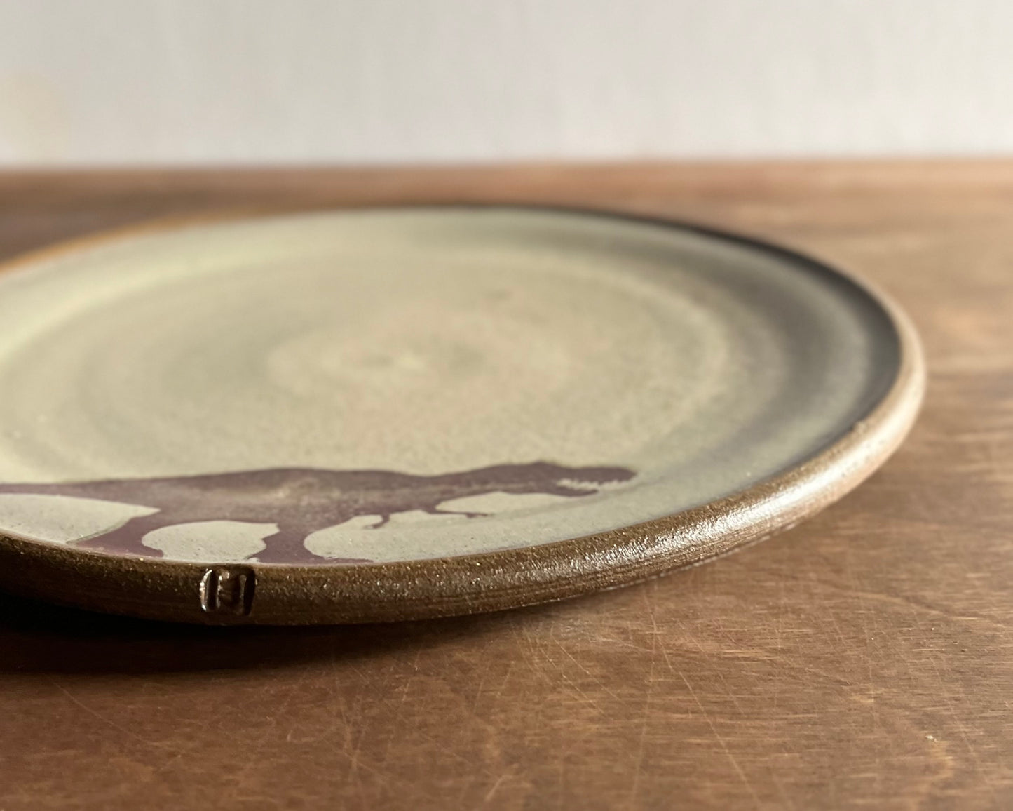 T-Rex Dinner Plate - yellow