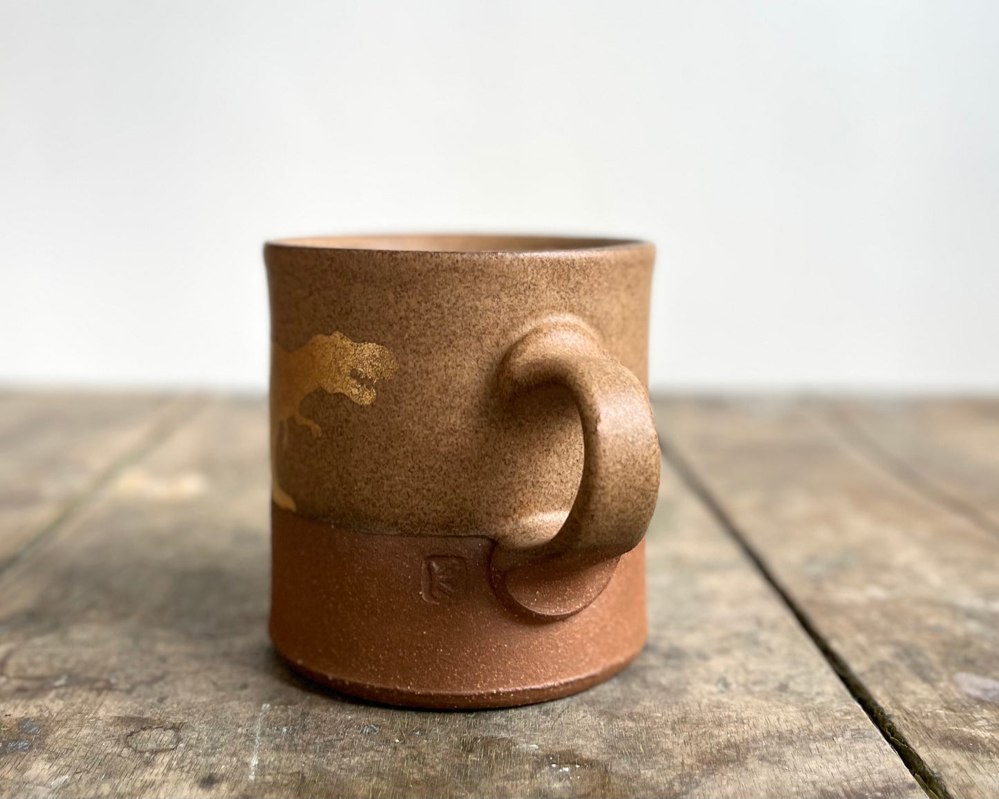 Gold T-Rex Americano Mug - brown matte