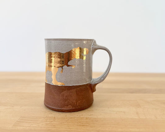 Gold T-Rex Mug - white