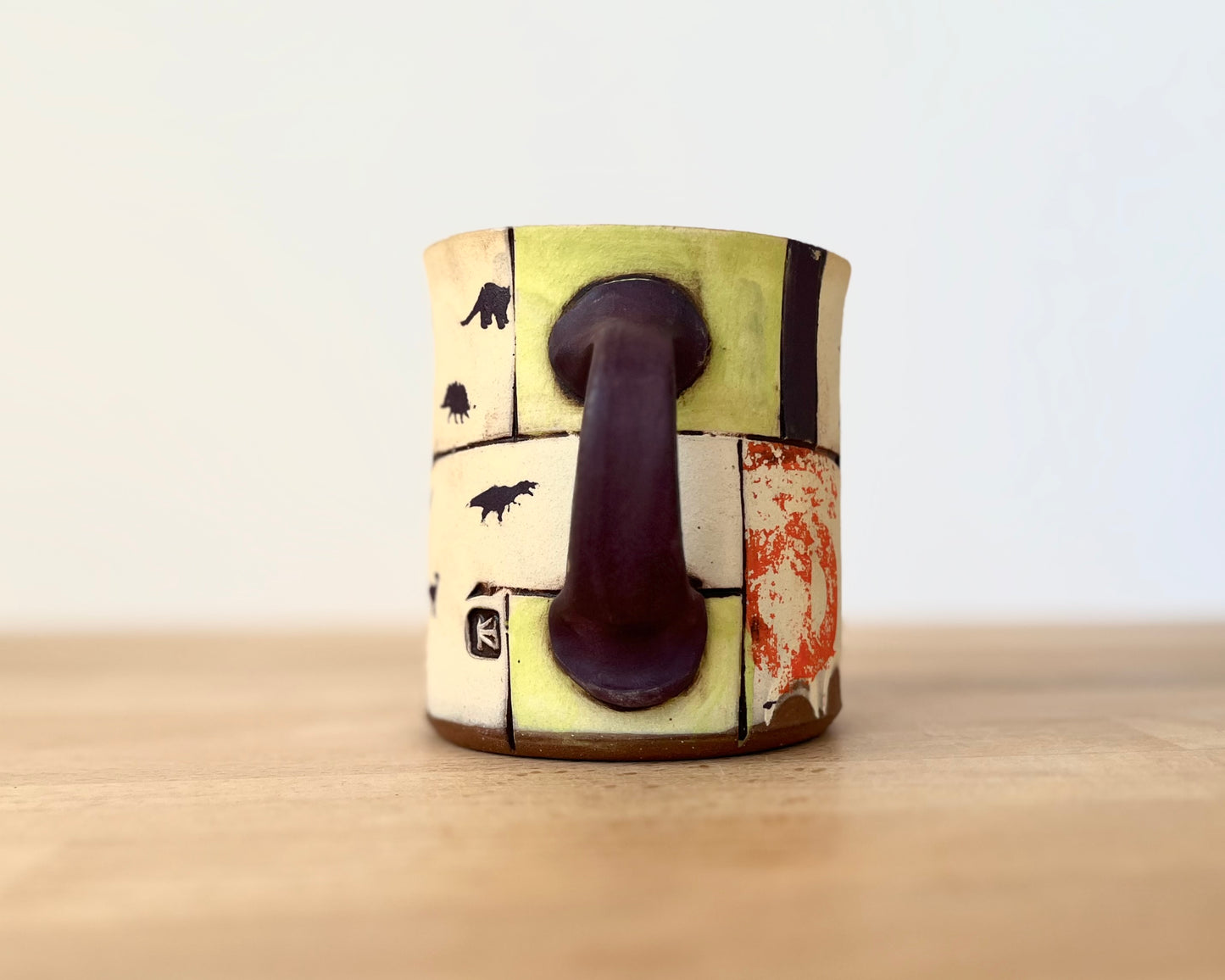 Collage mug with terra sigillata