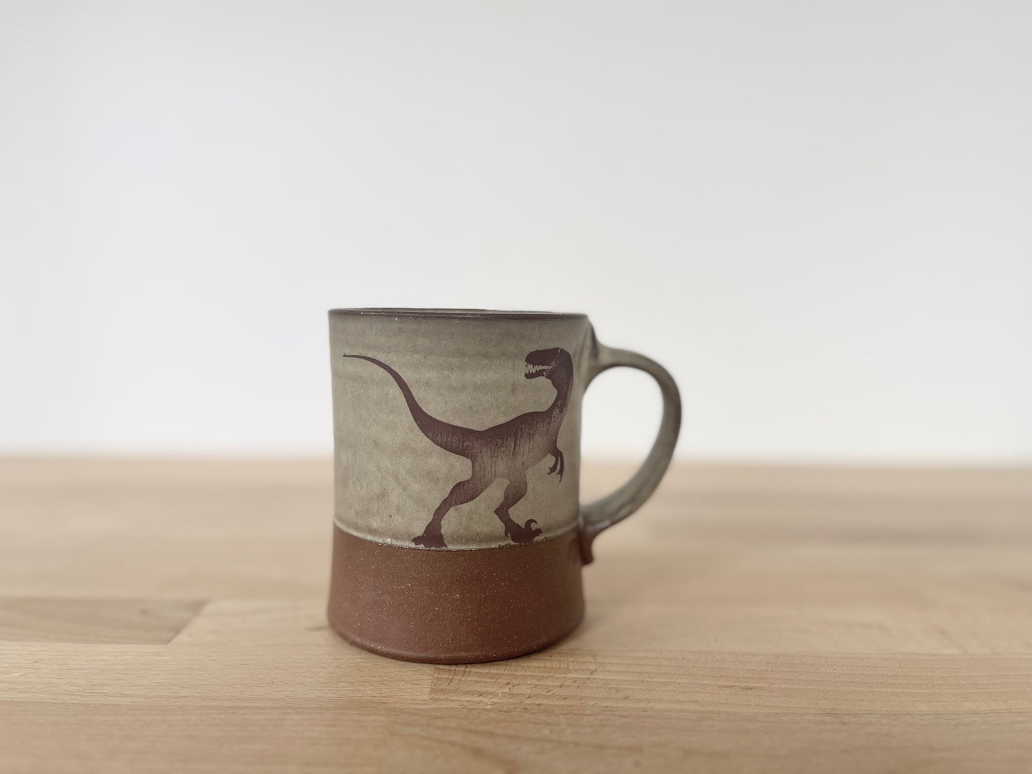 Velociraptor Mug - matte grey