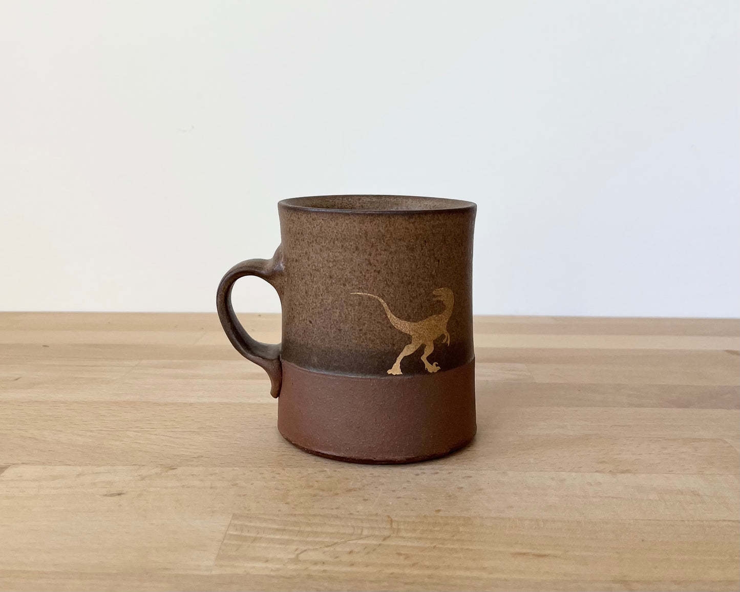 Gold Velociraptor Pack Americano Mug - brown matte