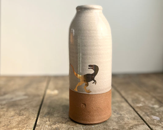 Gold Velociraptor Vase