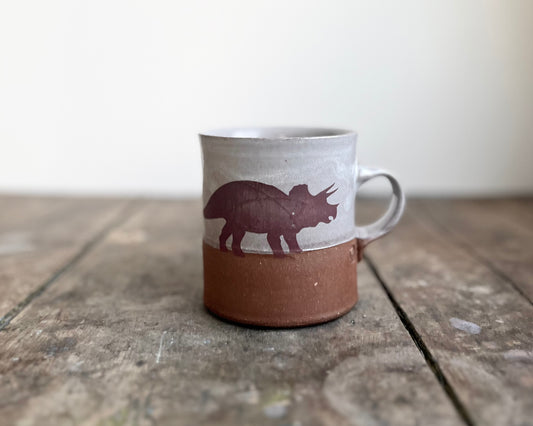 Triceratops Americano Mug - white