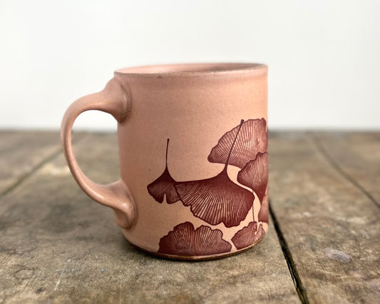 Ginkgo Mug - matte pink