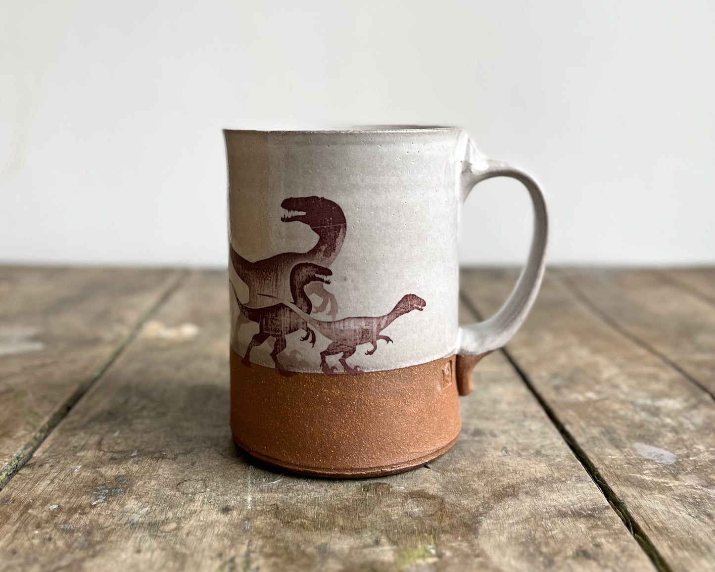 Parent/Child Velociraptor Mug - white