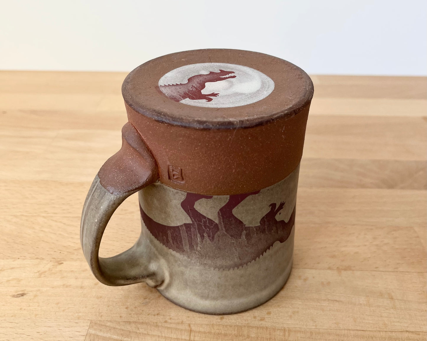 Ceratosaurus Mug - warm grey matte
