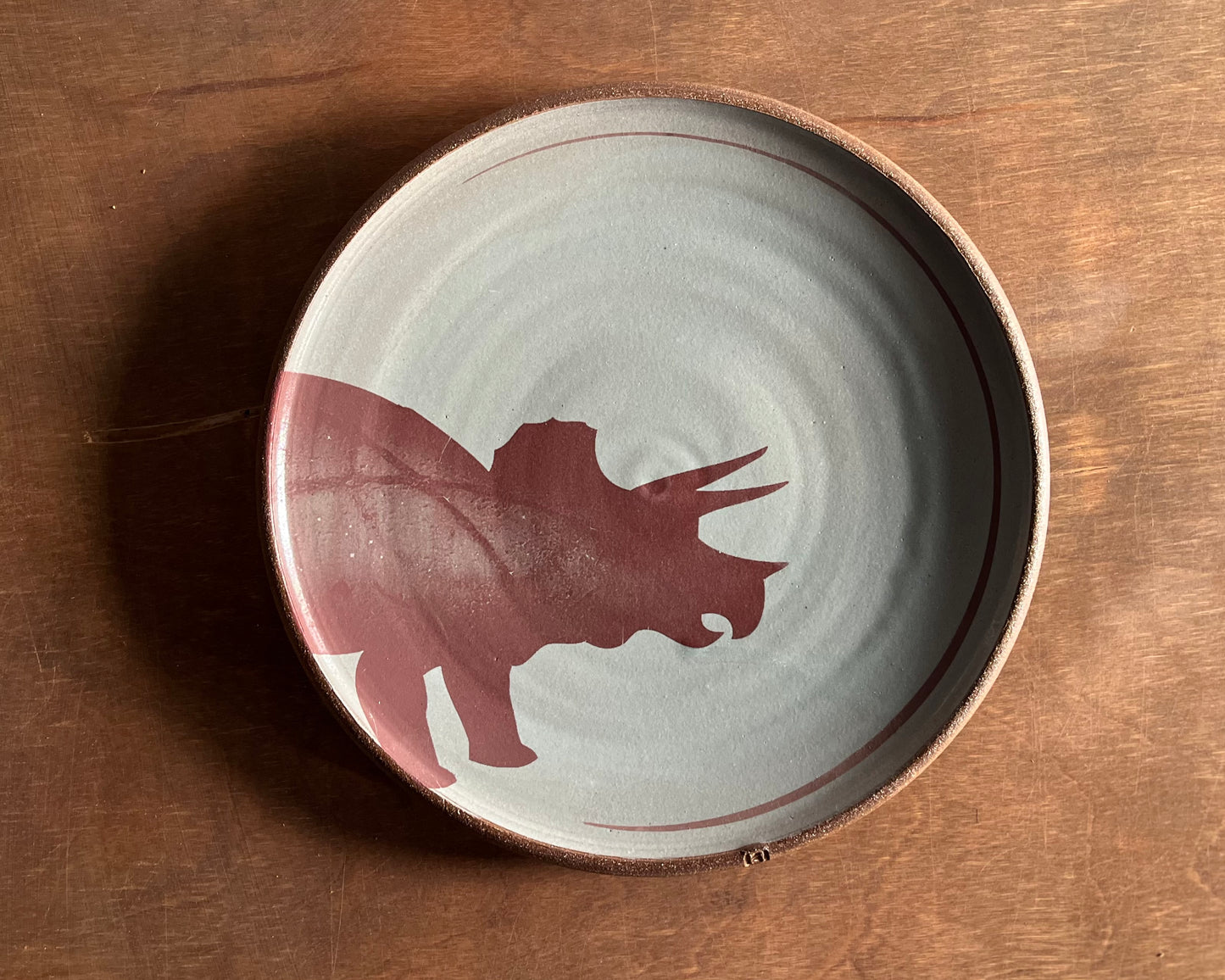 Triceratops Dinner Plate - blue