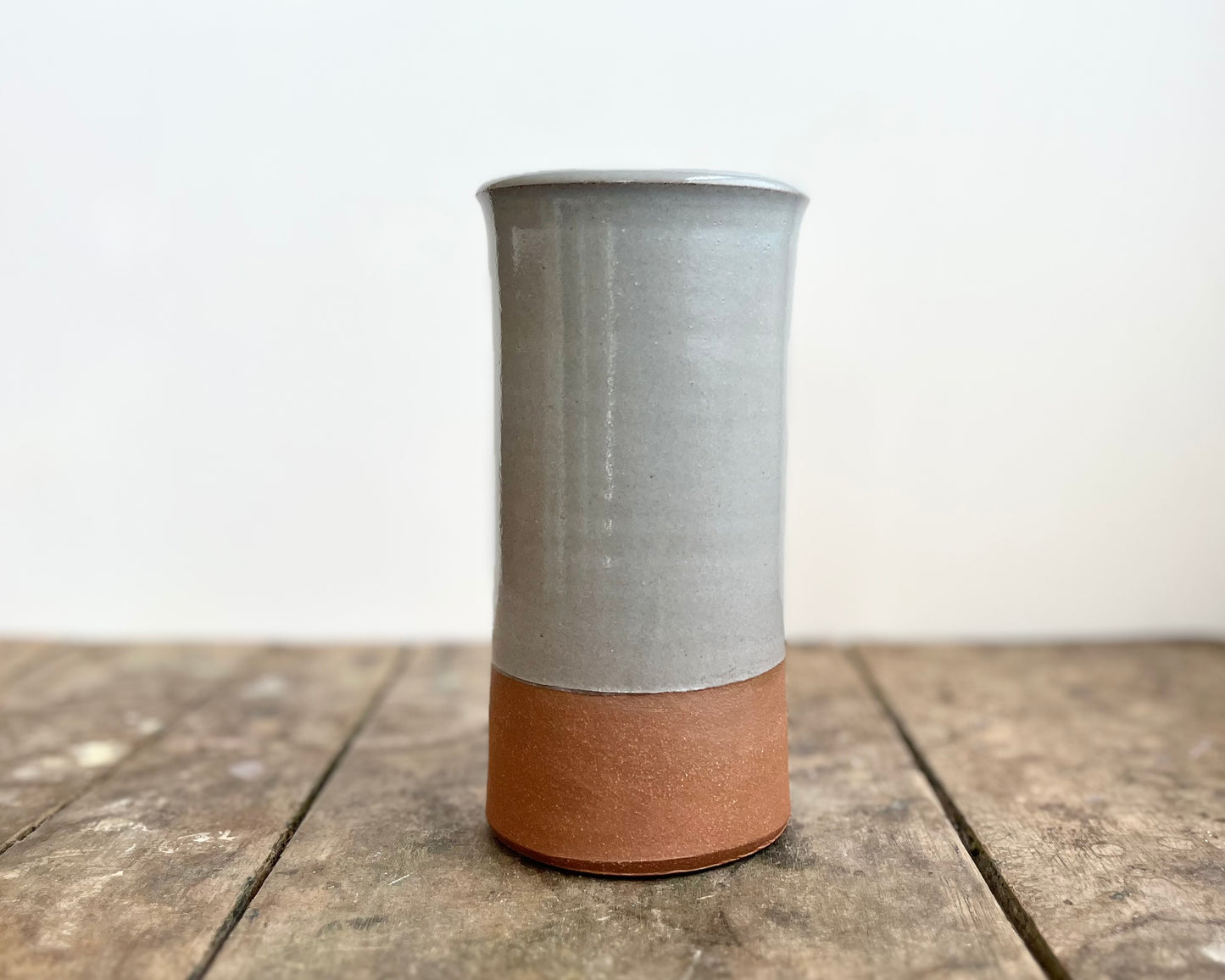 Cylindrical Vase with Triceratops- blue