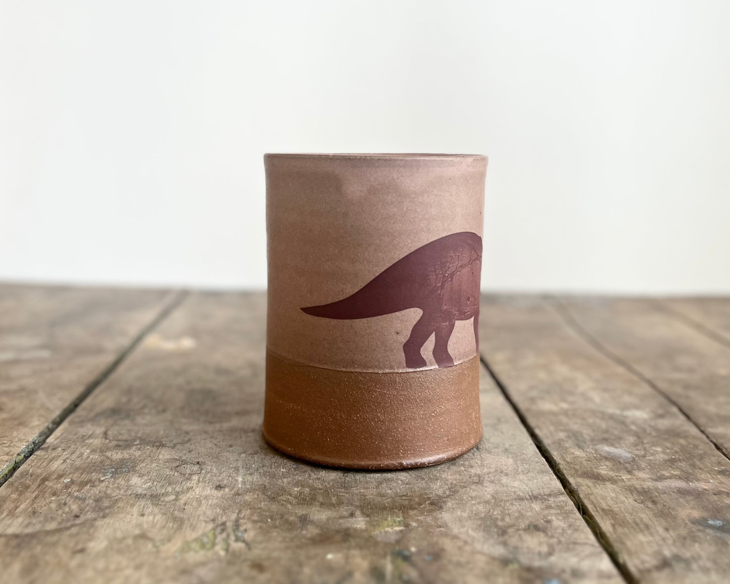 Triceratops Mug - pink matte