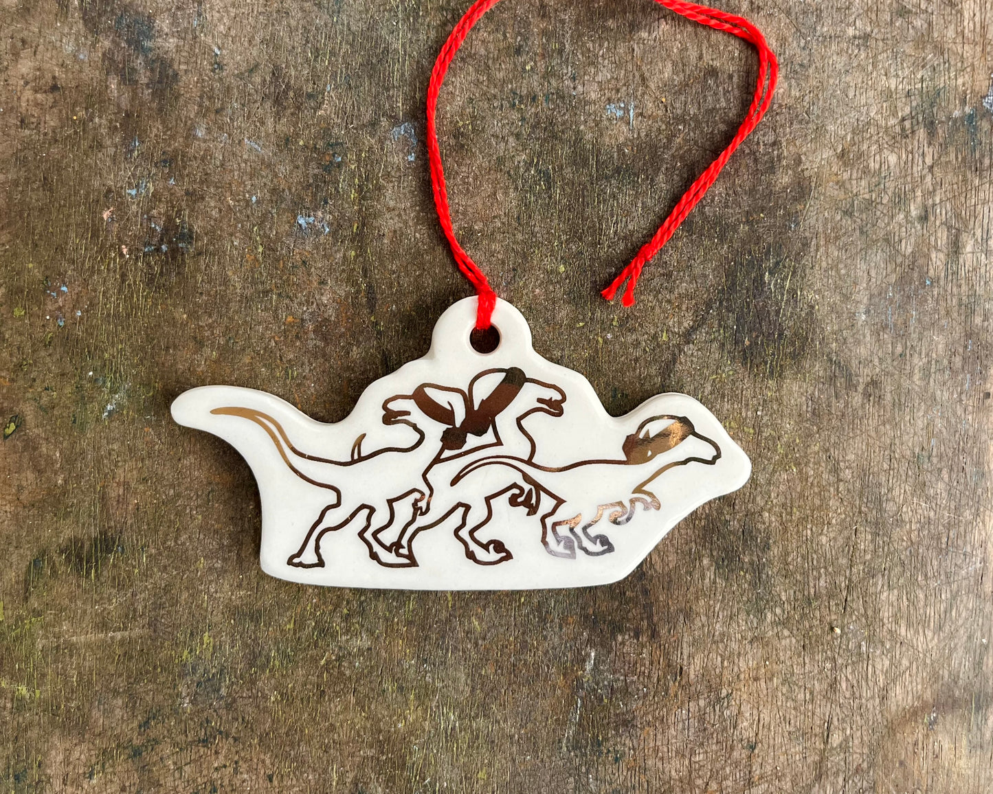 Velociraptor pack ornament