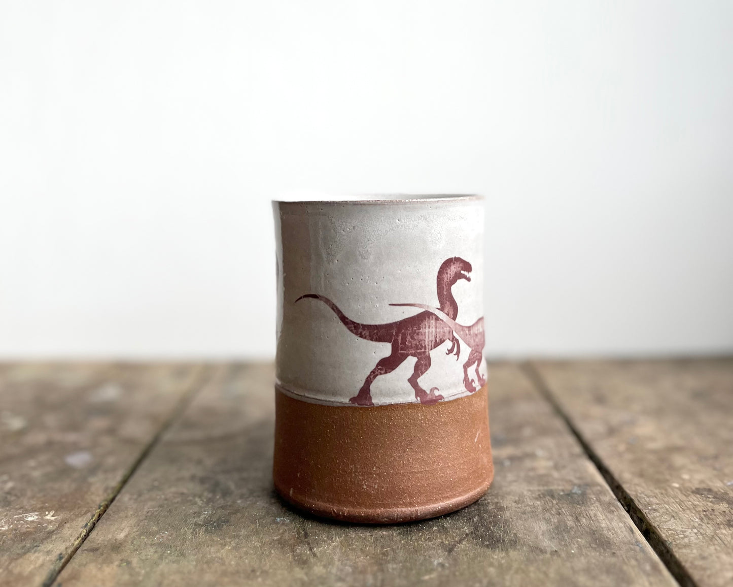 Velociraptor Pack Mug - white