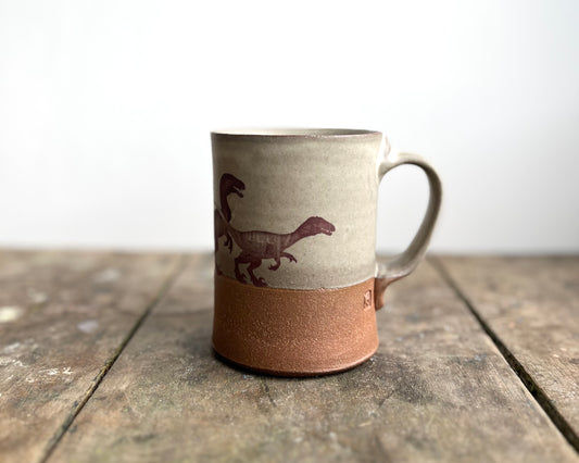 Velociraptor Pack Mug - matte grey