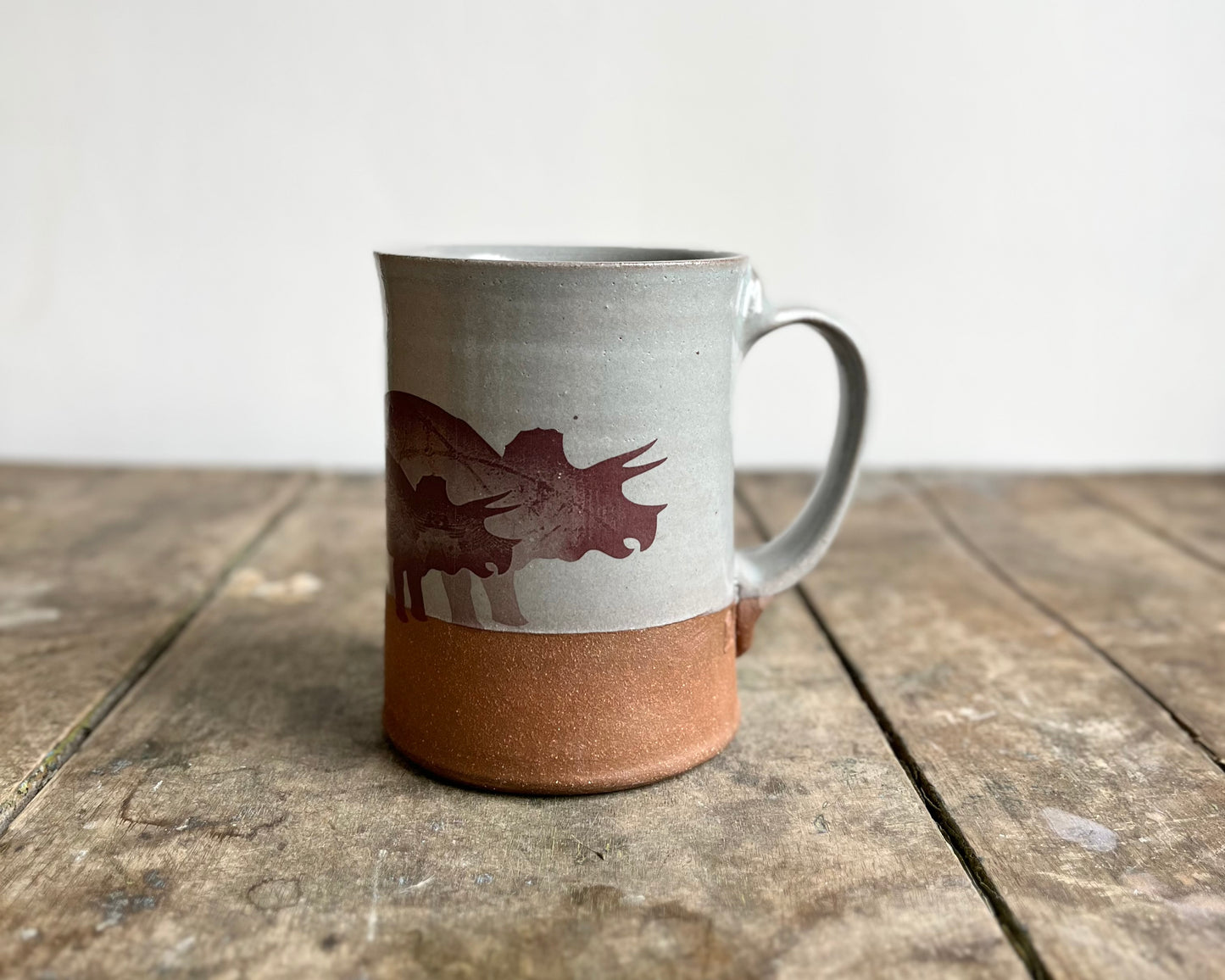 Parent/Child Triceratops Mug - blue