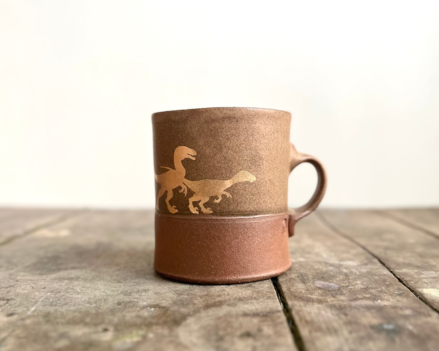 Gold Velociraptor Pack Americano Mug - brown matte