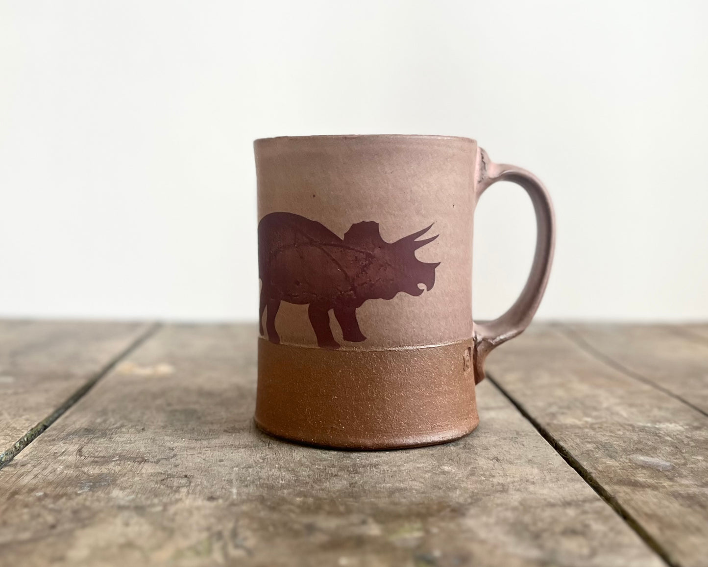 Triceratops Mug - pink matte