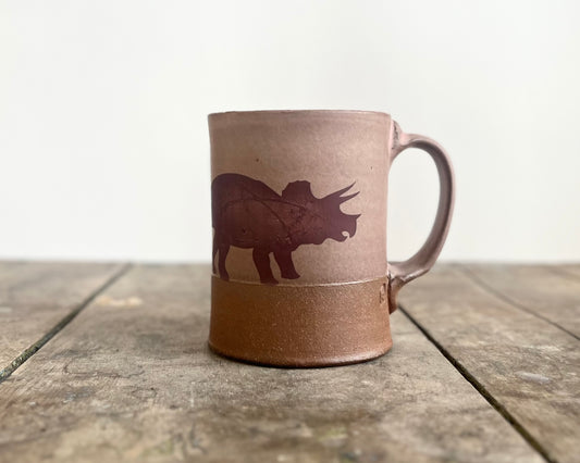 Triceratops Mug - pink matte