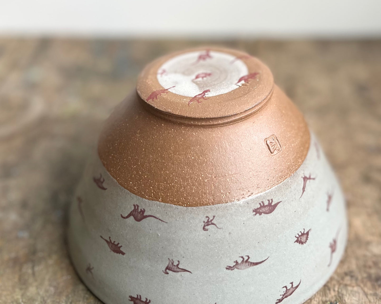 Bowl with Small Dinosaurs - blue