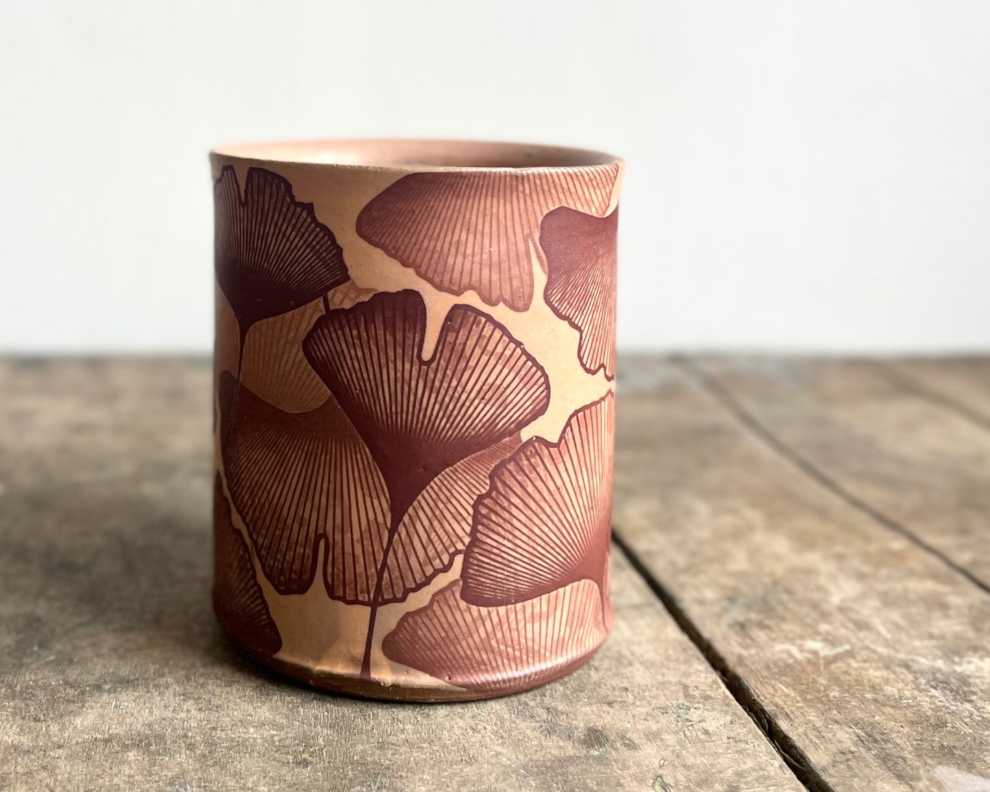 Ginkgo Mug - matte pink