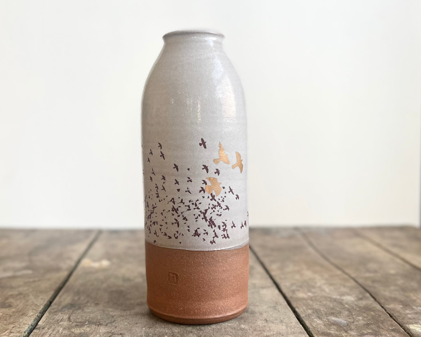 Flock of Birds Vase with gold