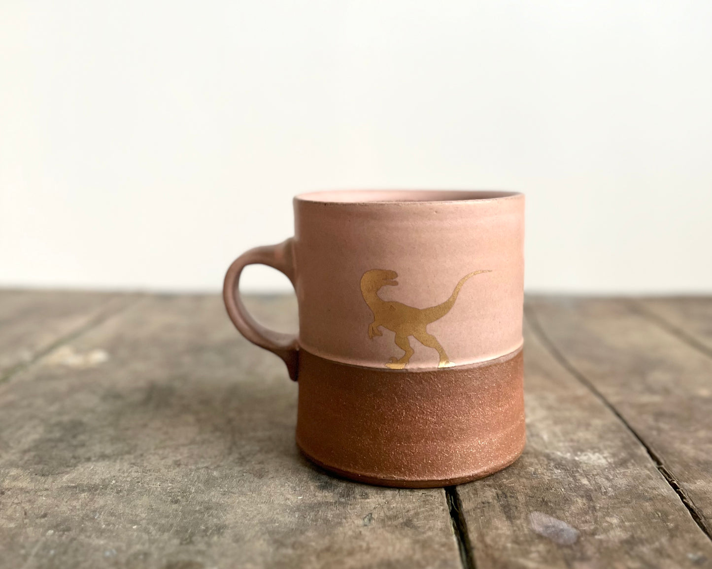 Gold Velociraptor Pack Americano Mug - pink matte