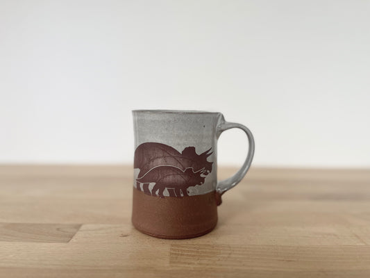 Parent/Child Triceratops Mug - white