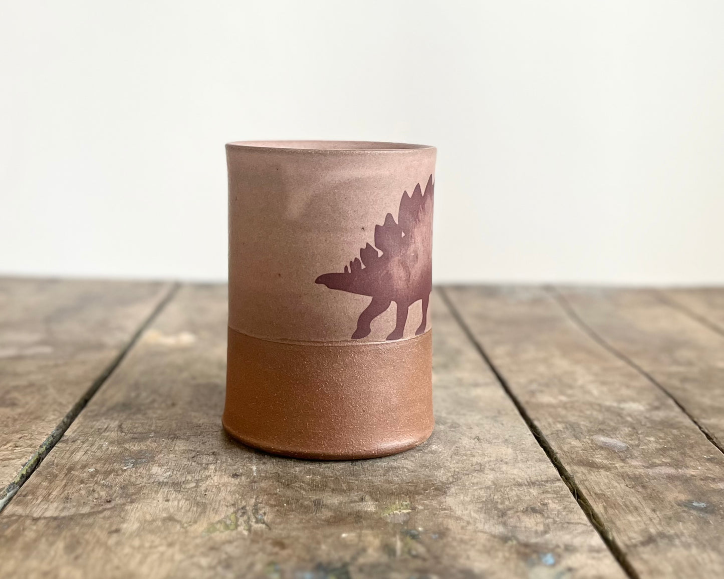 Stegosaurus Mug - pink matte