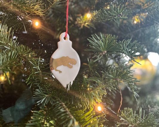 Gold T-Rex Ornament