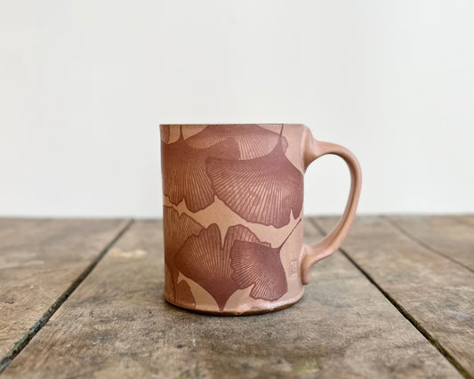 Ginkgo Mug - matte pink