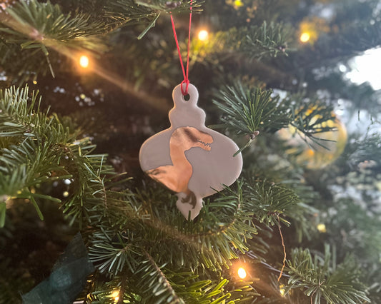 Gold Velociraptor Ornament