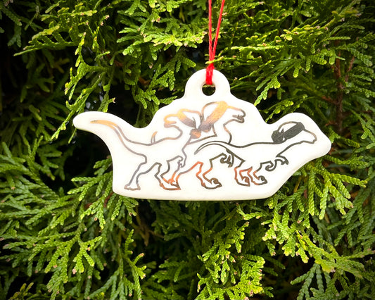 Velociraptor pack ornament