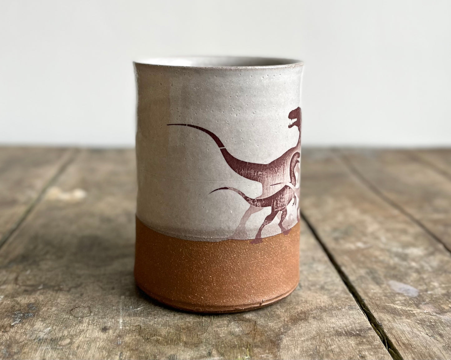 Parent/Child Velociraptor Mug - white