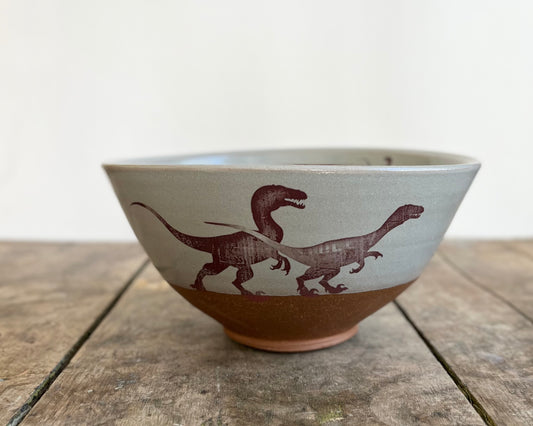 Velociraptor Pack Noodle Bowl - blue