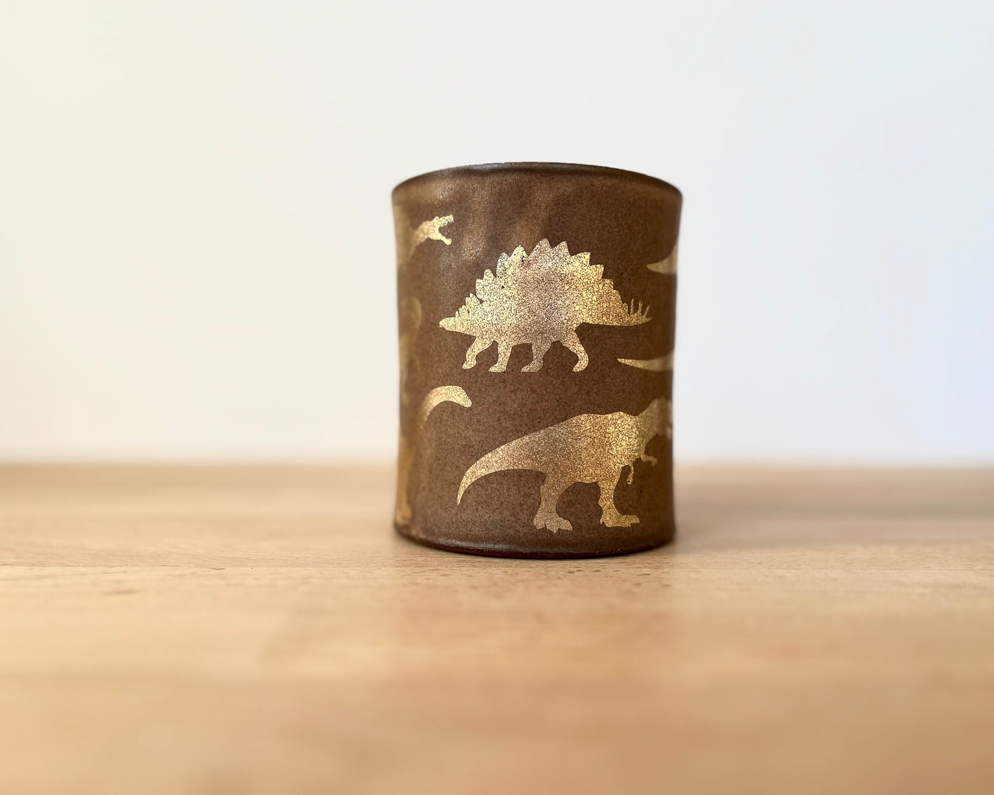 Gold Dinosaur Mug - Matte Brown