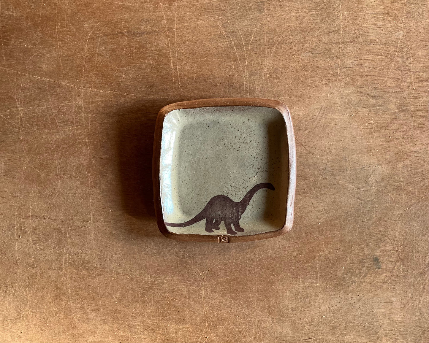 Diplodocus Small Squared Dish - yellow