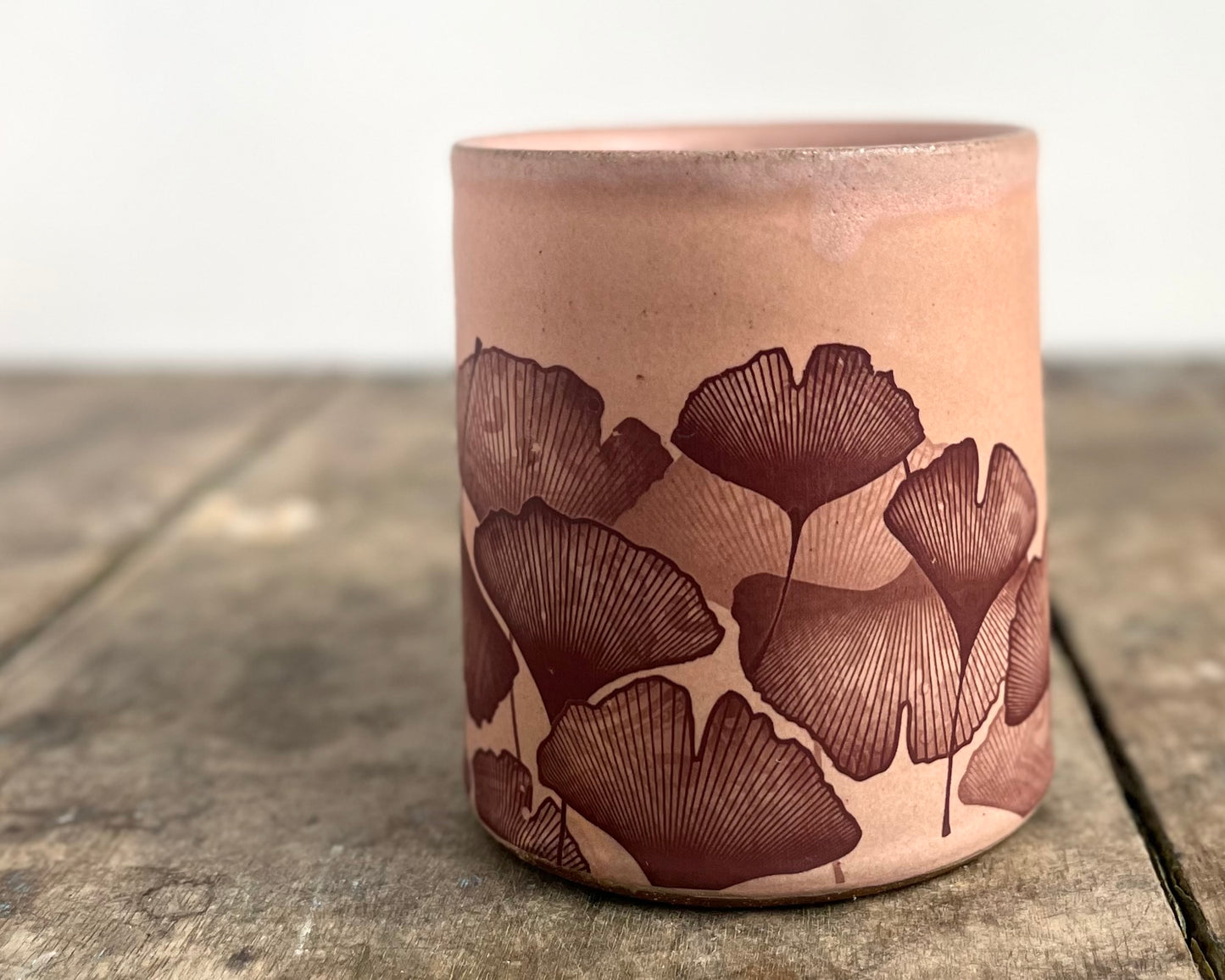 Ginkgo Mug - matte pink