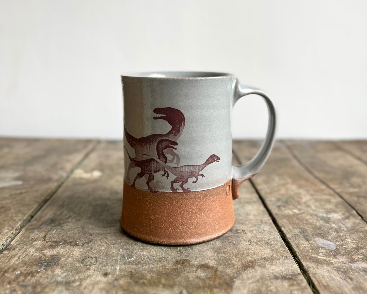 Parent/Child Velociraptor Mug - blue