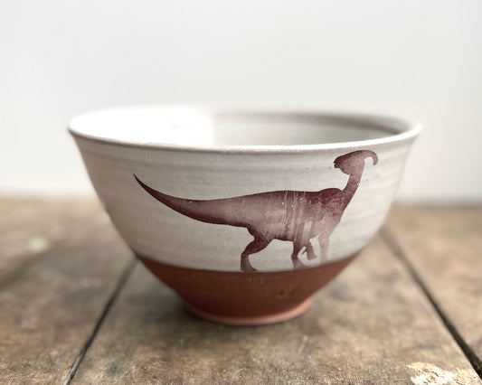 Parasaurolophus Noodle Bowl - white