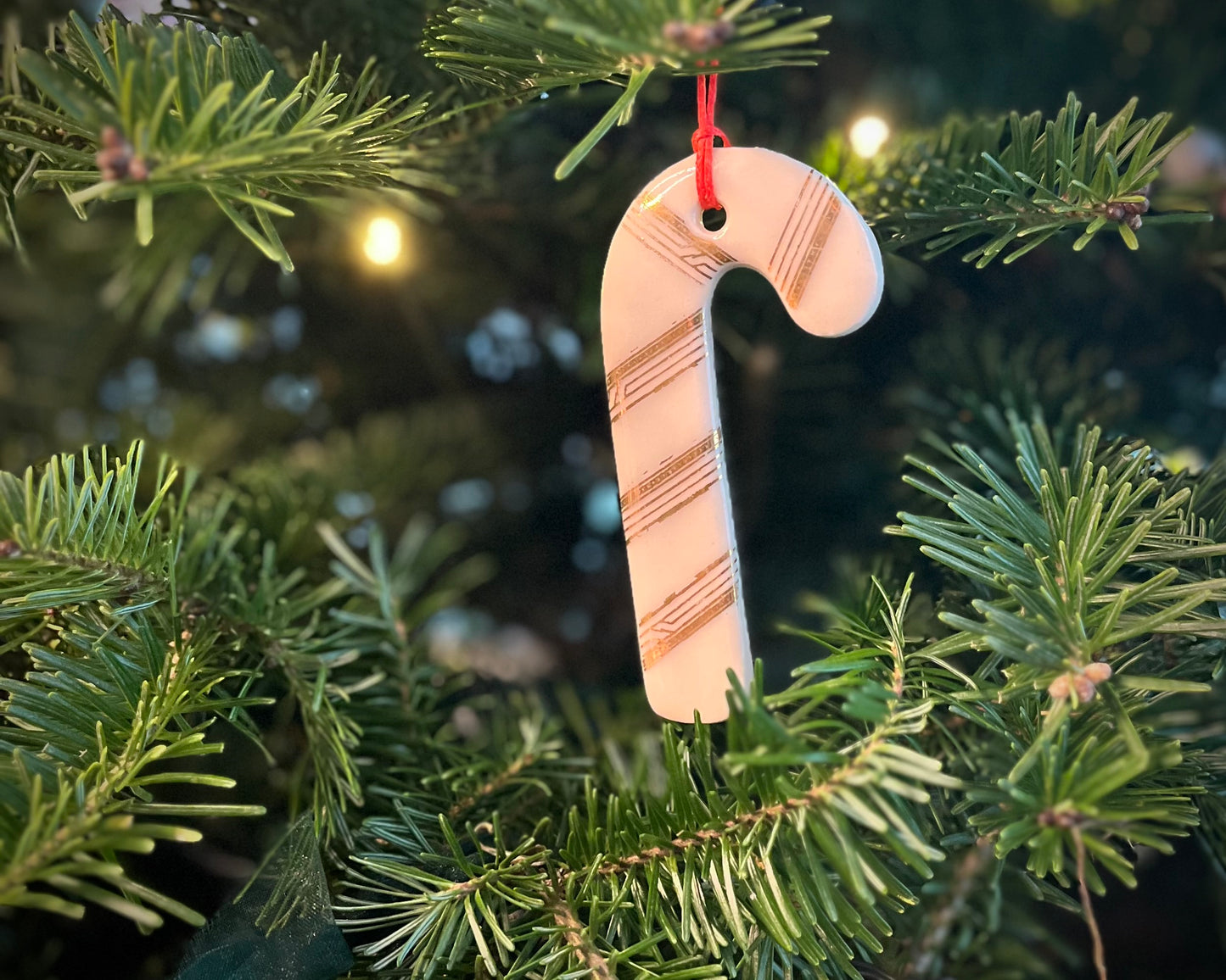 Candy cane ornament