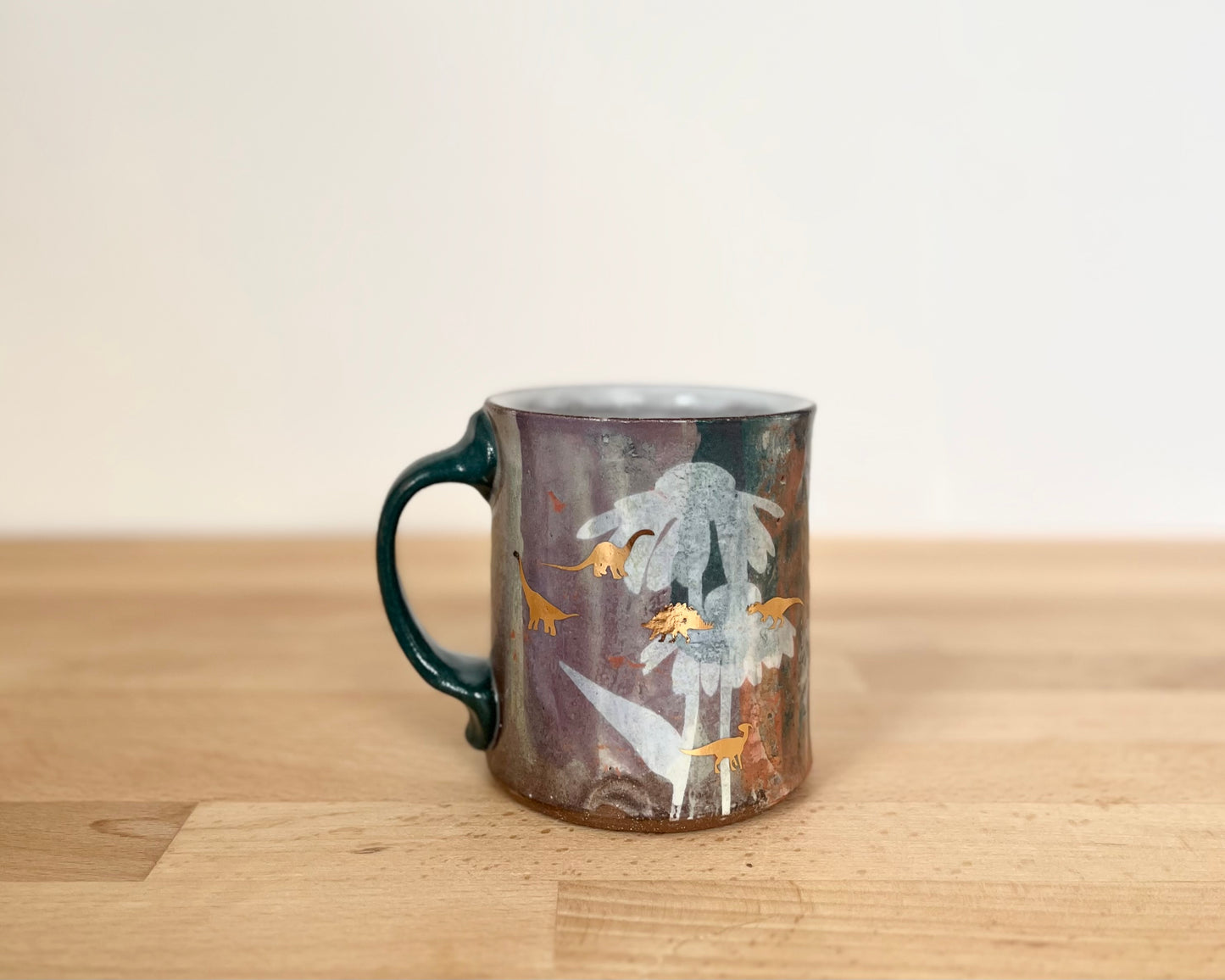 Mug with slip and image transfer