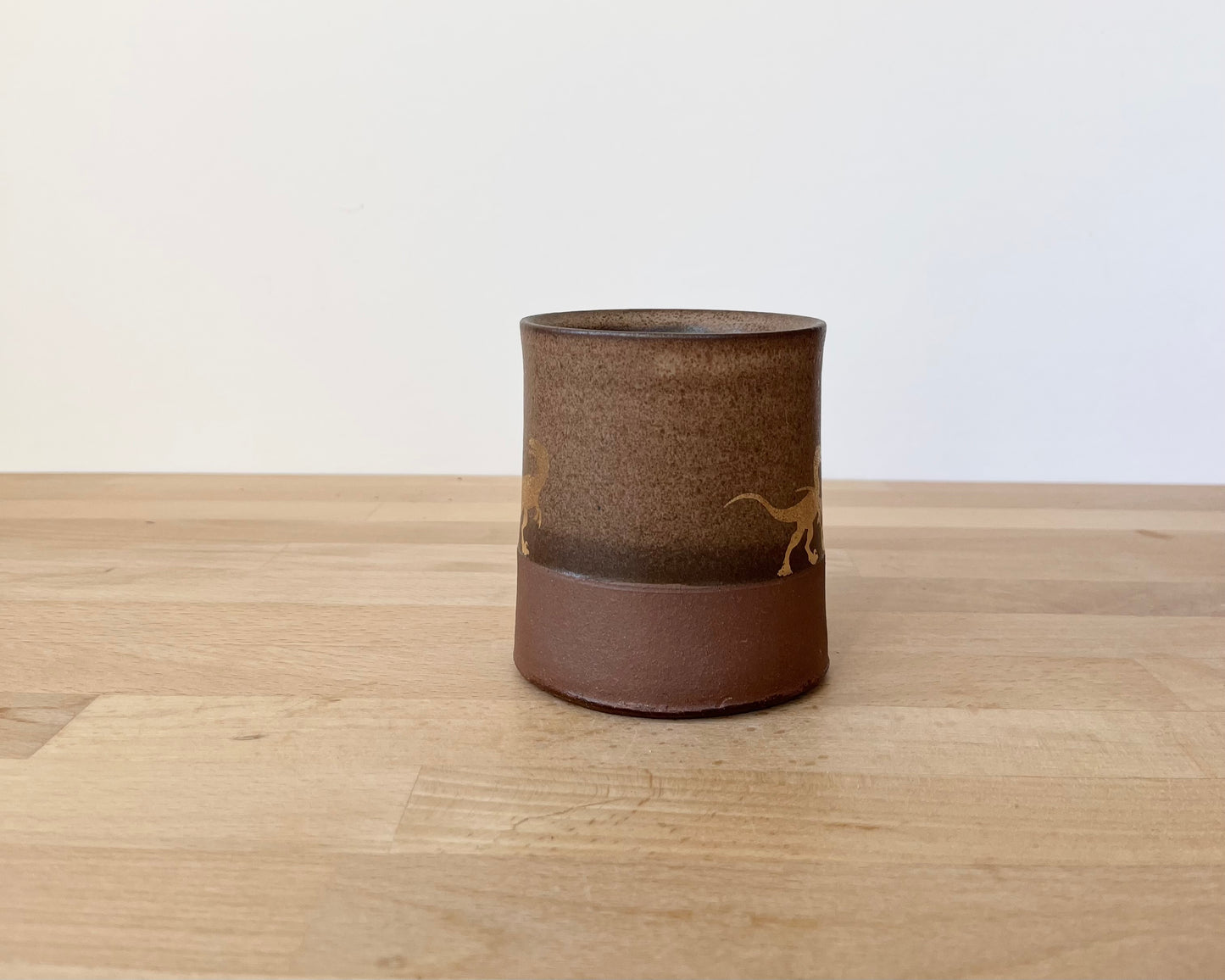 Gold Velociraptor Pack Americano Mug - brown matte