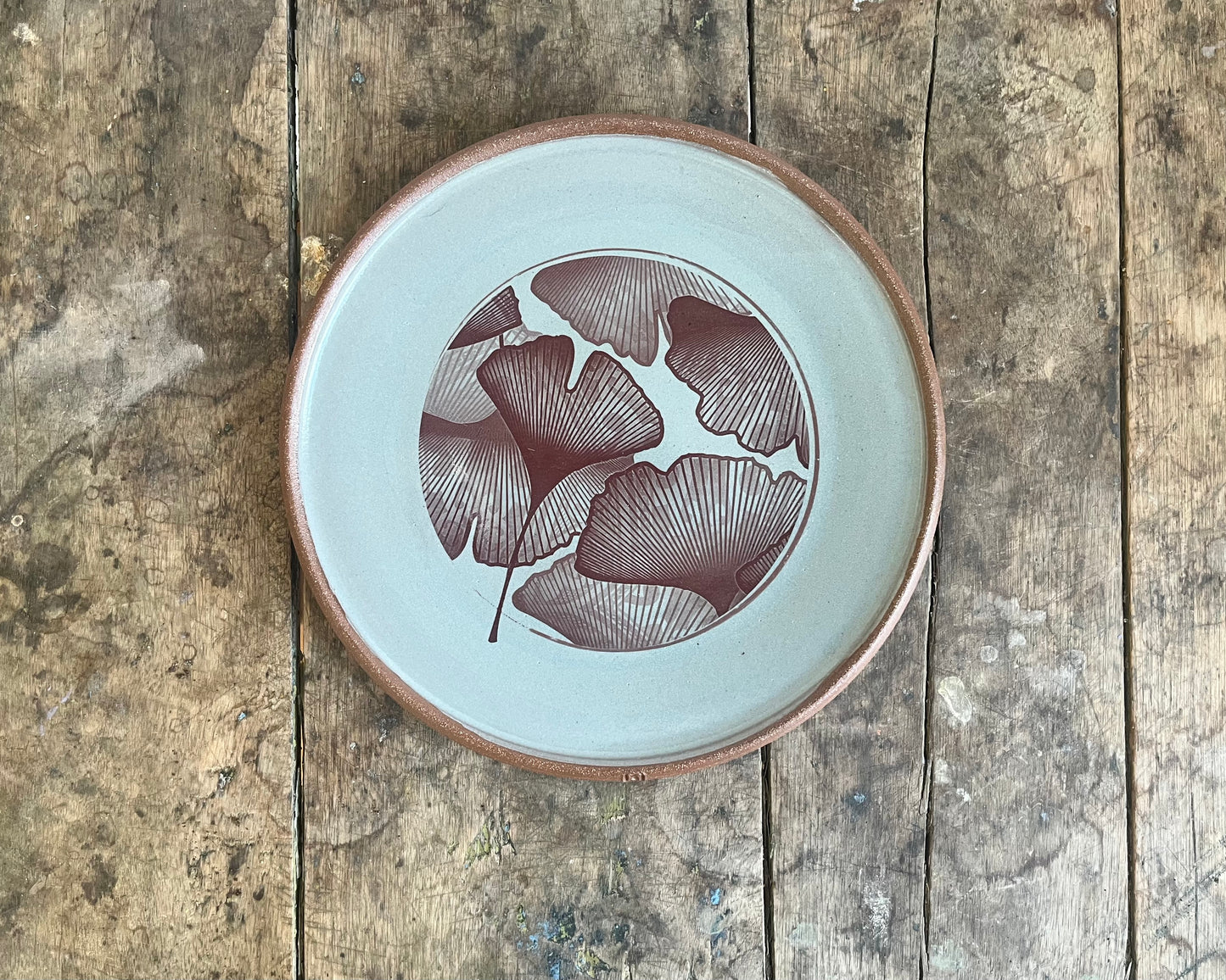 Ginkgo Dinner Plate - blue