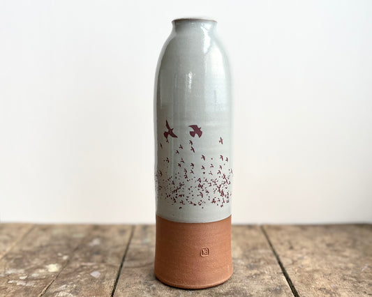 Flock of Birds Vase - blue