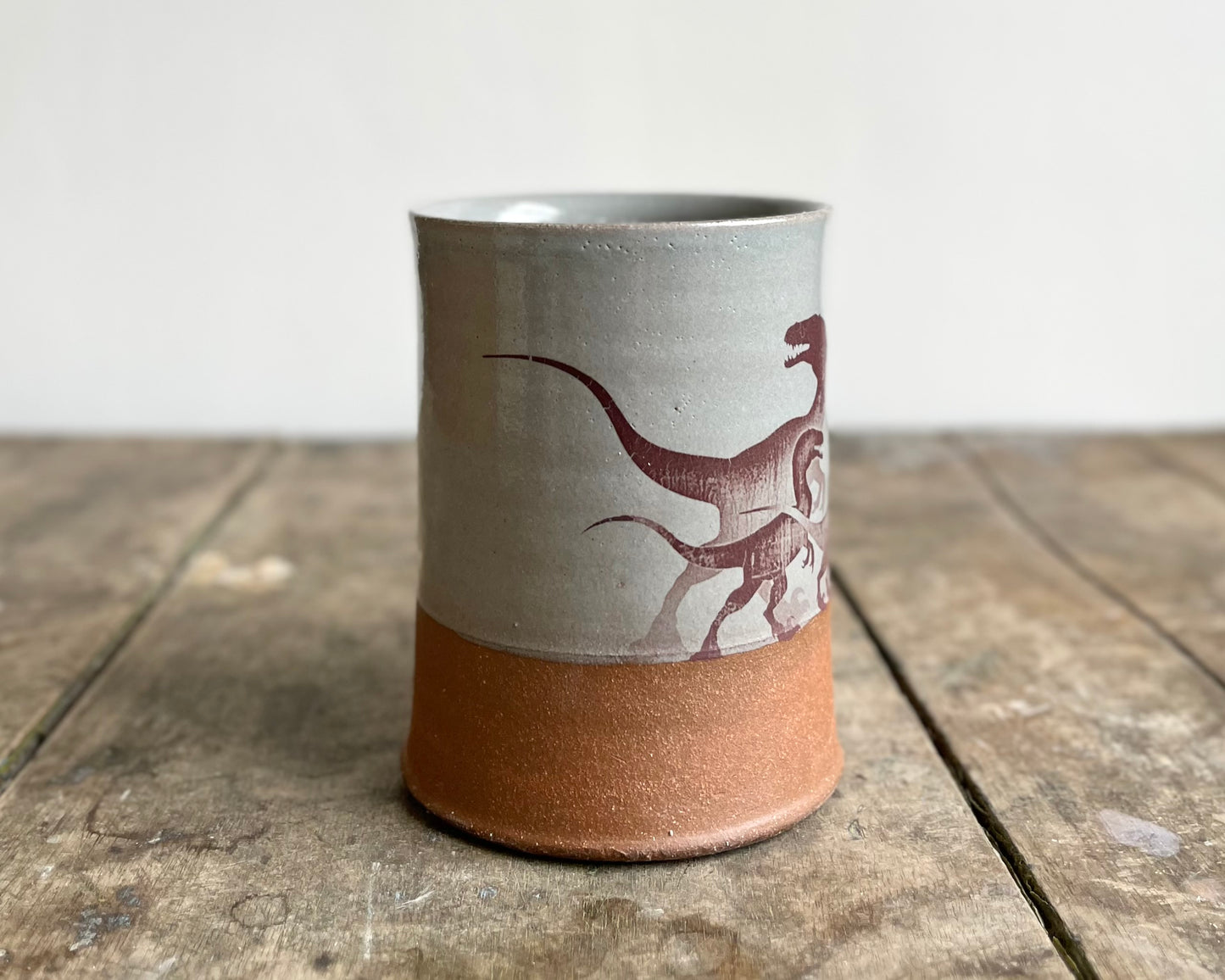 Parent/Child Velociraptor Mug - blue