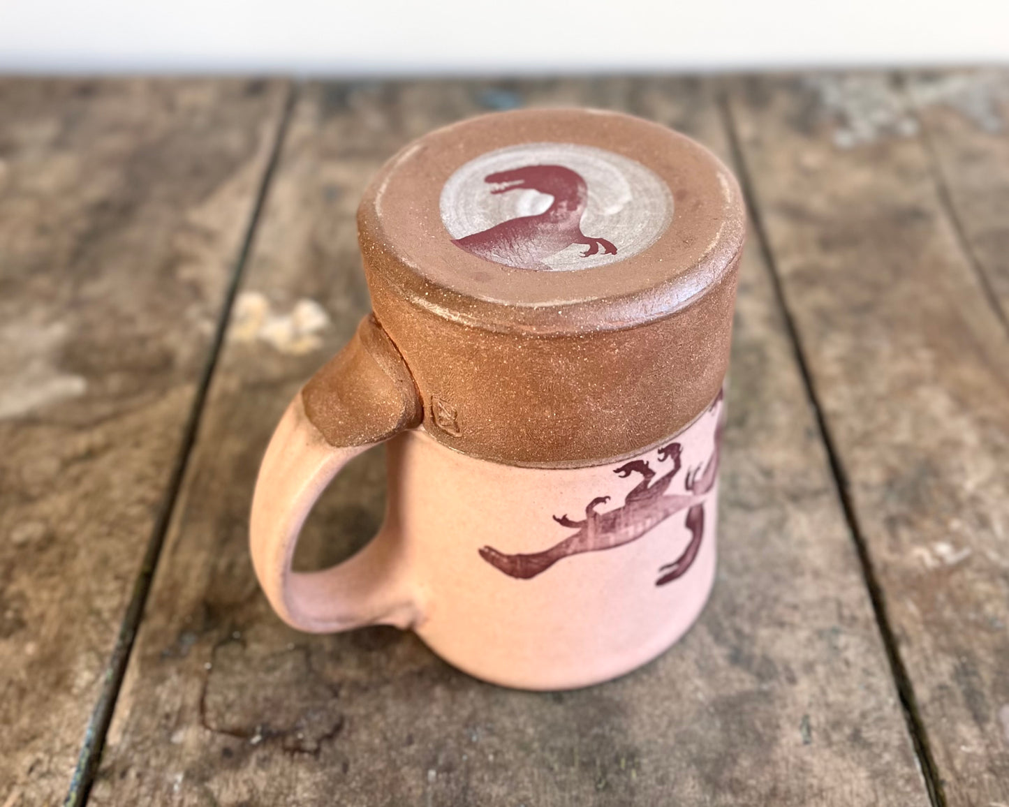 Velociraptor Pack Mug - pink matte