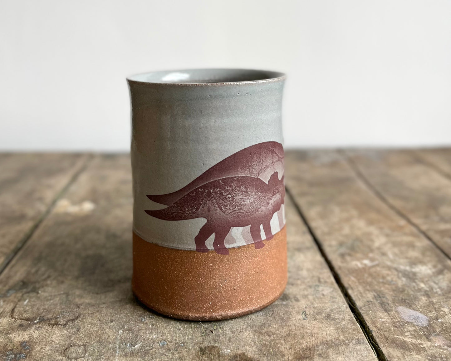 Parent/Child Triceratops Mug - blue