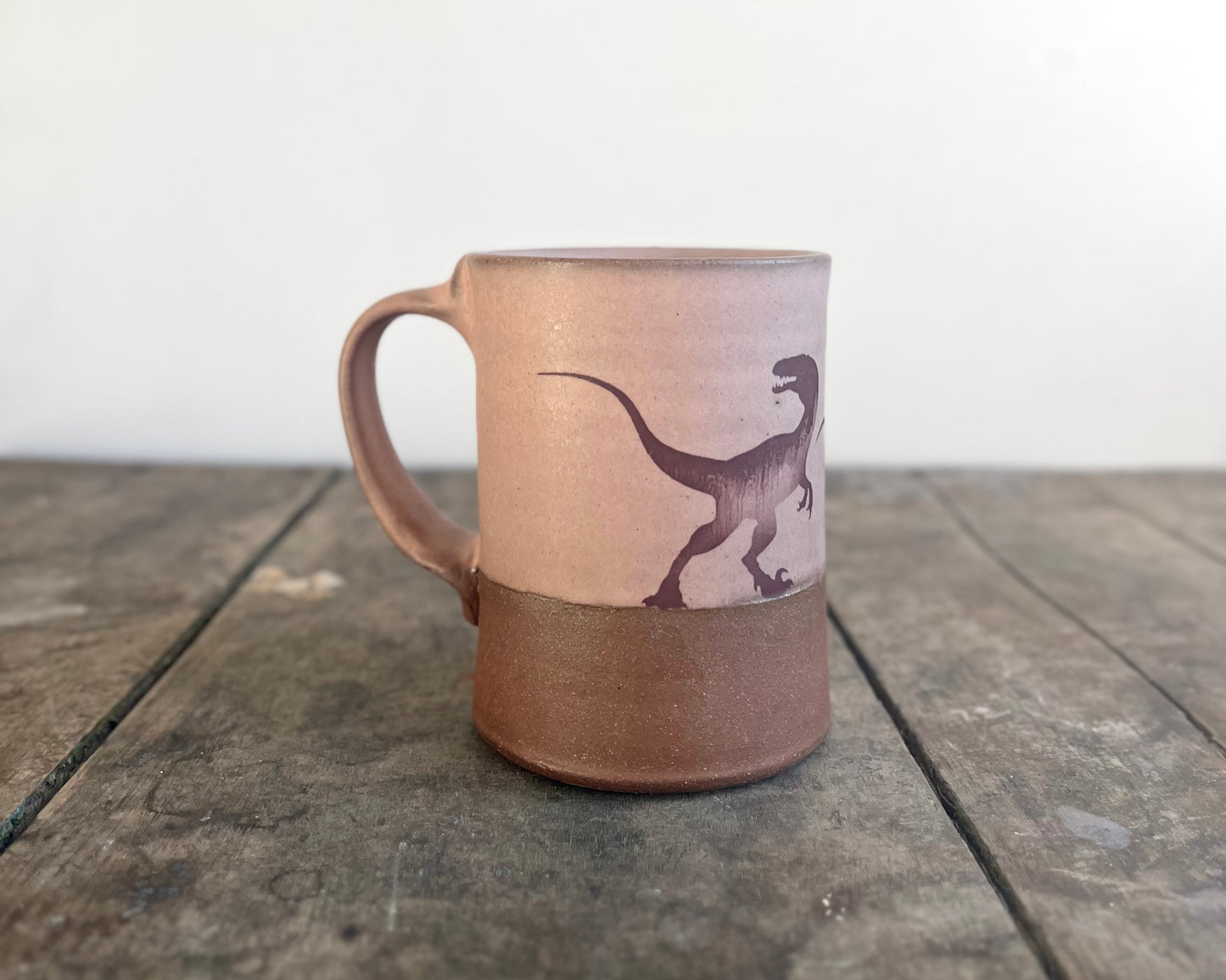 Velociraptor Pack Mug - pink matte