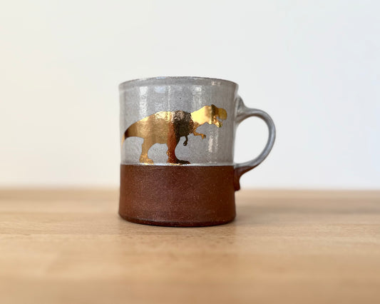 Gold T-Rex Americano Mug - white