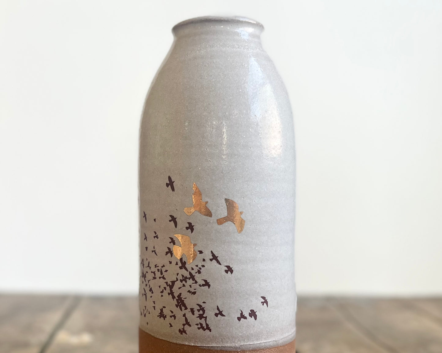 Flock of Birds Vase with gold