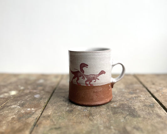 Velociraptor Pack Americano Mug - white